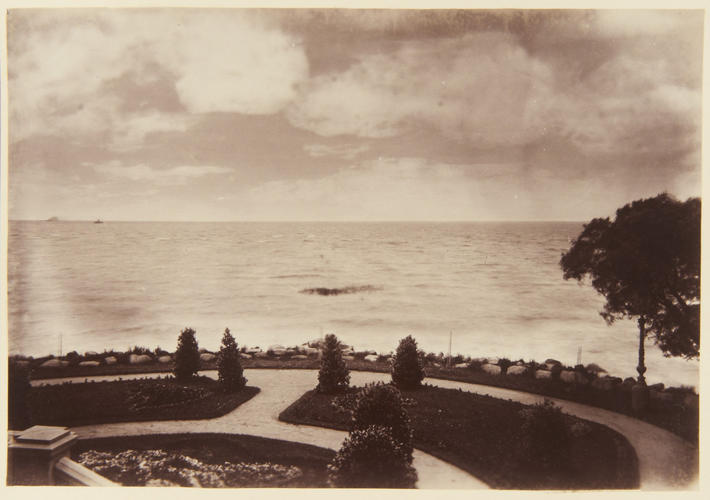 View out over the Gulf of Finland, from Alexandria Dacha, Peterhof. [Peterhof, 1893. ]