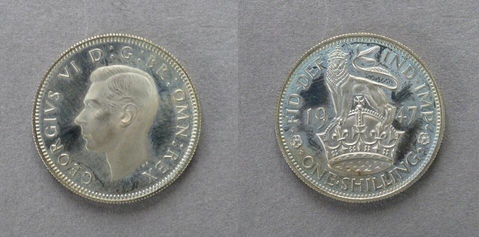 George VI Proof shilling (English type) George VI Proof shilling (English type)