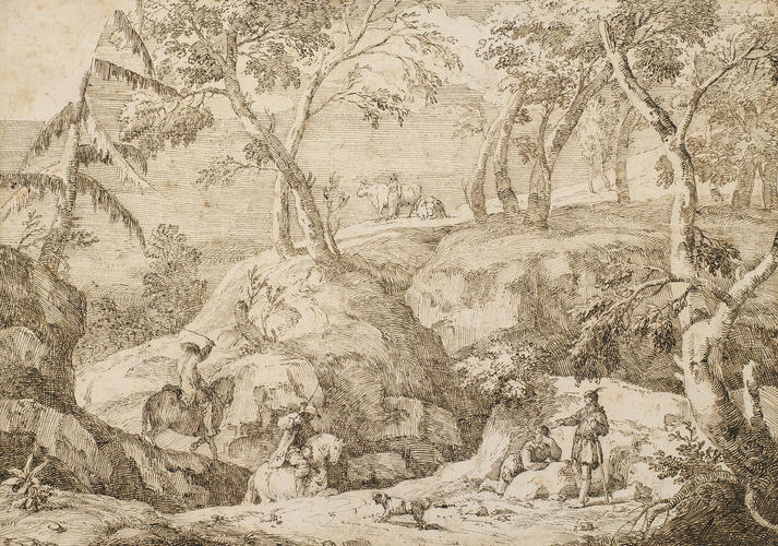 A landscape with figures A landscape with figures