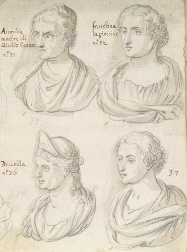 Four antique female busts Four antique female busts