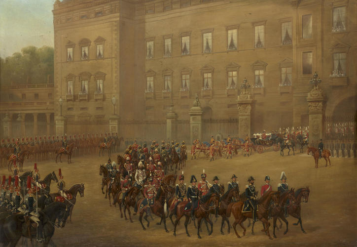 The Golden Jubilee, 21 June 1887: The Royal Procession leaving Buckingham Palace The Golden Jubilee, 21 June 1887: The Royal Procession leaving Buckingham Palace