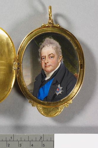 Oval locket with a miniature of William IV (1765-1837) when Duke of Clarence