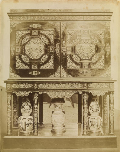 Cabinet and vases Cabinet and vases