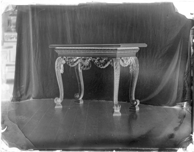 Glass plate negative of a table Glass plate negative of a table