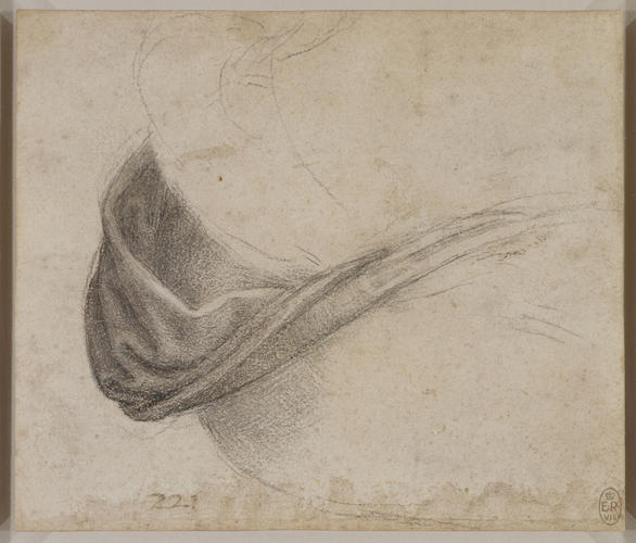 The drapery of the Virgin's hip The drapery of the Virgin's hip
