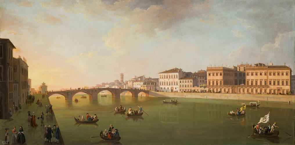 A View of the Arno in Florence by Day
