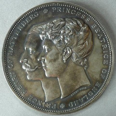Medal commemorating the marriage of Princess Beatrice and Prince Henry of Battenberg Medal commemorating the marriage of Princess Beatrice and Prince Henry of Battenberg