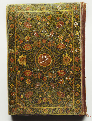 Master: Mughal album of portraits, animals and birds.
Item: Binding of Mughal album of portraits, animals and birds Master: Mughal album of portraits, animals and birds.
Item: Binding of Mughal album of portraits, animals and birds