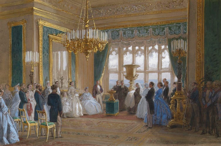 The Christening of Princess Victoria of Hesse, at Windsor Castle, 27 April 1863