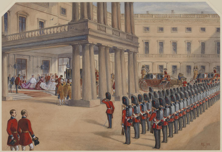 Departure of the Princess Royal from Buckingham Palace for her marriage, 25 January 1858