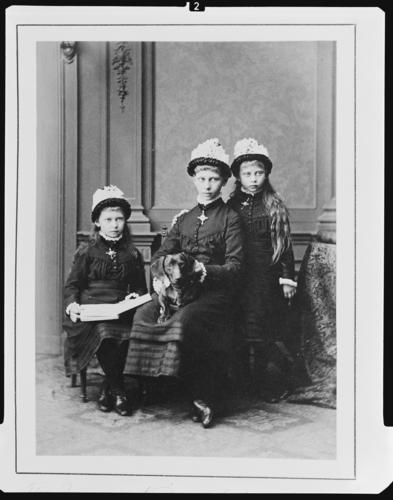 Princess Victoria, Princess Sophie, and Princess Margaret of Prussia, 1879 [in Portraits of Royal Children Vol. 25 1879-80]