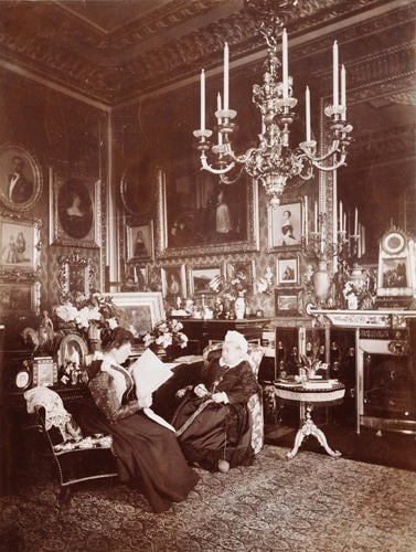 Queen Victoria and Princess Beatrice in the Queen's Sitting Room, Windsor Castle