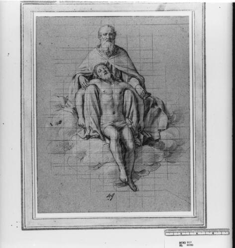 God the Father supporting the Dead Christ