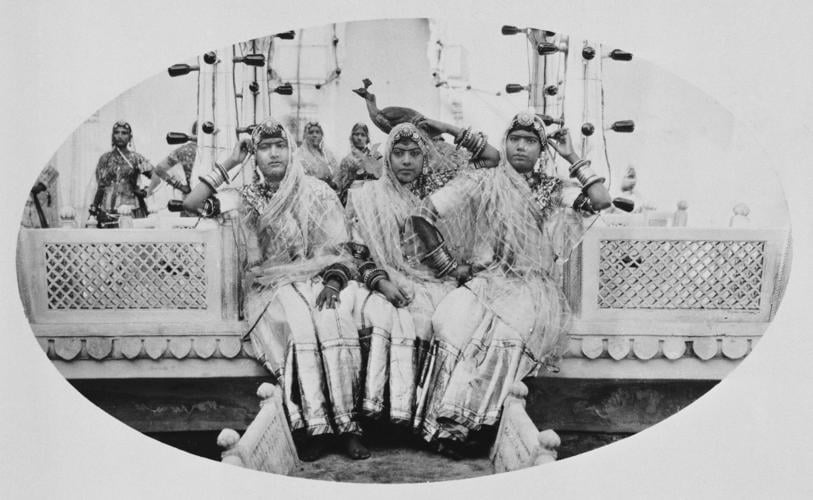 Three Nautch dancers, Bikaner: Edward, Prince of Wales. Royal Tour of India, 1921-1922