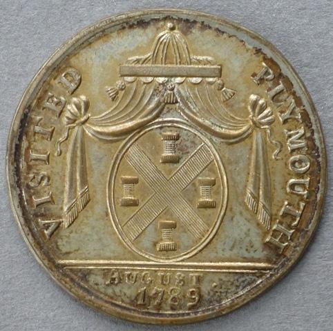 Great Britain. Medal commemorating the visit of King George III to Plymouth, 1789 Great Britain. Medal commemorating the visit of King George III to Plymouth, 1789