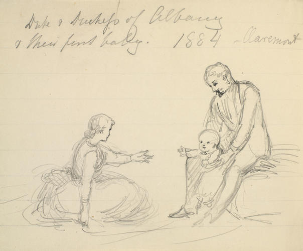 The Duke and Duchess of Albany with Princess Alice at Claremont, 1884