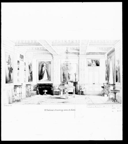 Royal visit to Louis-Philippe: Queen Victoria's drawing room at the Chateau d'Eu 1843
