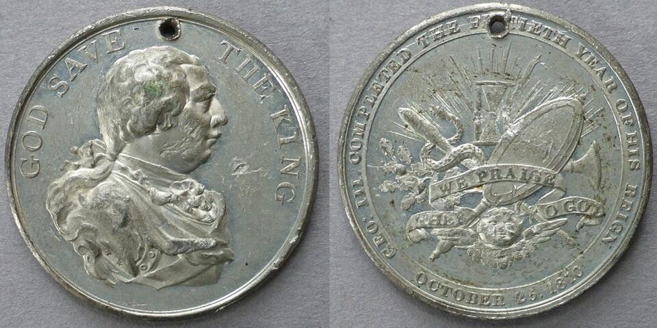Medal commemorating the Golden Jubilee of the reign of King George III