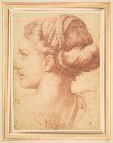 The head of a woman, profile to the left The head of a woman, profile to the left