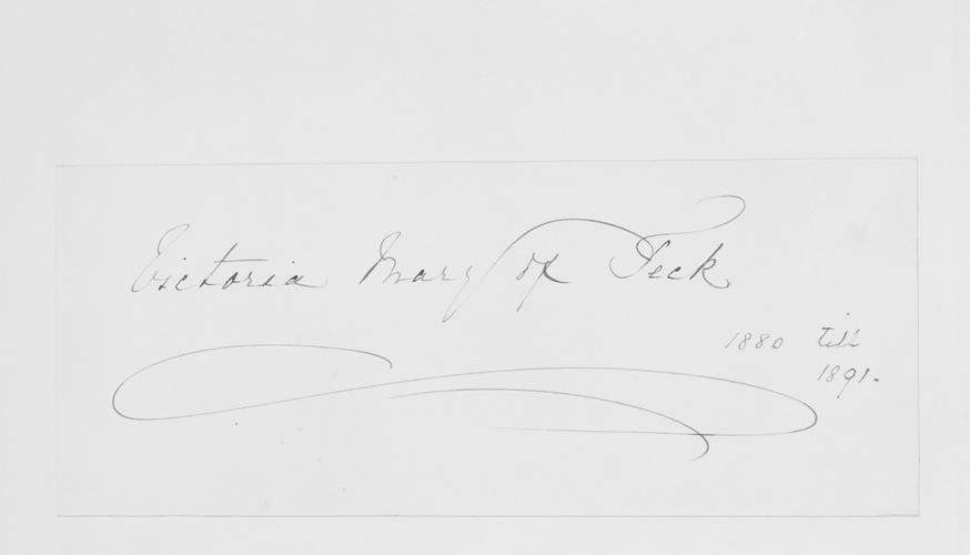 Signature of Queen Mary (1867-1953) when Princess Victoria Mary of Teck, 1880-91