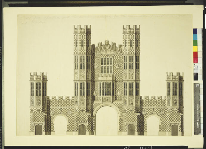 The Old [Holbein] Gate, Whitehall, with the Additions intended for the Termination of the Avenue, Great Park, Windsor