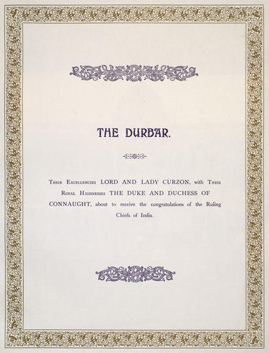 Receiving congratulations of the Ruling Chiefs of India, the Durbar