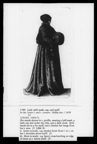 Lady with mask, cap and muff Lady with mask, cap and muff