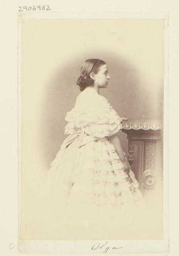 Grand Duchess Olga Constantinovna of Russia, daughter of the Grand Duke and Duchess Constantine of Russia [Photographic Portraits Vol. 4/62 1861-1876]