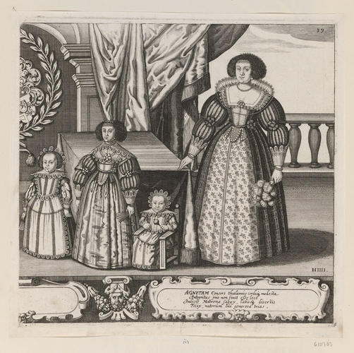 [Agnes of Hesse-Kassel, Princess of Anhalt-Dessau is depicted with her three daughters]