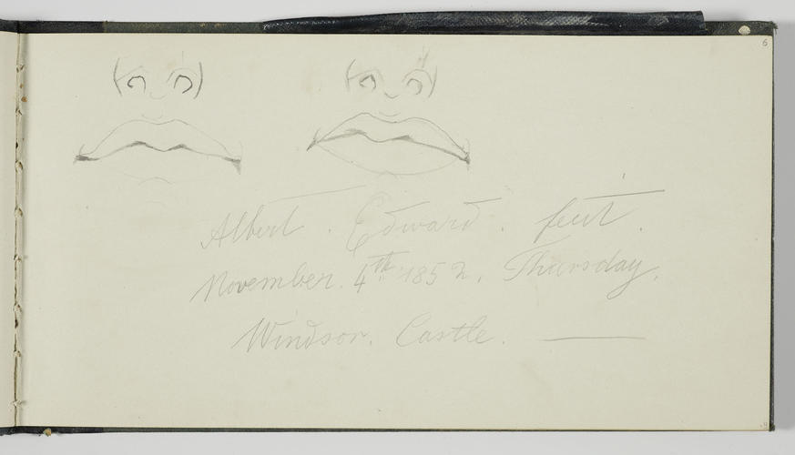 Master: DRAWING EXERCISE BOOK OF ALBERT EDWARD 1852-3
Item: Studies of a nose and mouth Master: DRAWING EXERCISE BOOK OF ALBERT EDWARD 1852-3
Item: Studies of a nose and mouth