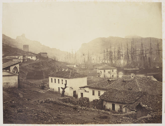 General view of Balaklava looking seawards Commdnt House in the foreground