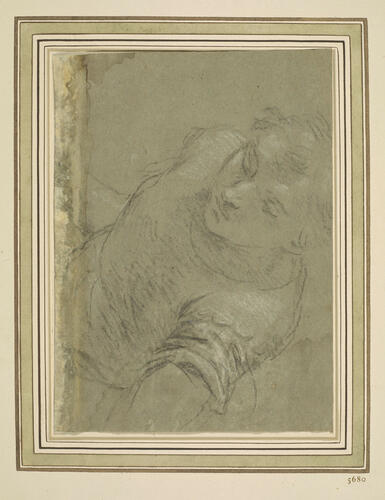 Recto: A study for the head and shoulders of a soldier from the Martyrdom of St Matthew. Verso: A head Recto: A study for the head and shoulders of a soldier from the Martyrdom of St Matthew. Verso: A head