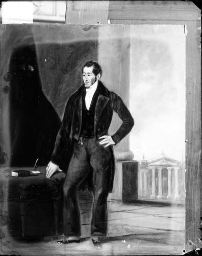 Glass plate negative of a painting Glass plate negative of a painting
