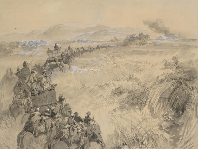 Visit of the Prince of Wales to India, November 1875 - January 1876: The Prince in the Terai, beating the jungle Visit of the Prince of Wales to India, November 1875 - January 1876: The Prince in the Terai, beating the jungle