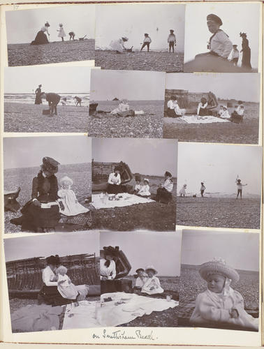 Page 37 of Princess Victoria's album: Royal children on Snettisham Beach, Norfolk