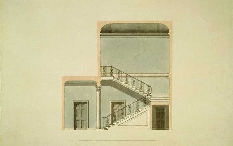 Frogmore House: design for the staircase hall (side elevation)