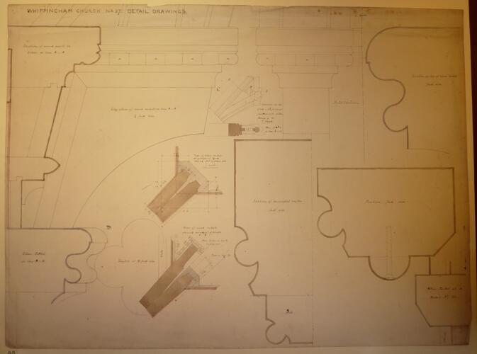 St Mildred's church, Whippingham: detail drawing no. 27 (corbels) St Mildred's church, Whippingham: detail drawing no. 27 (corbels)
