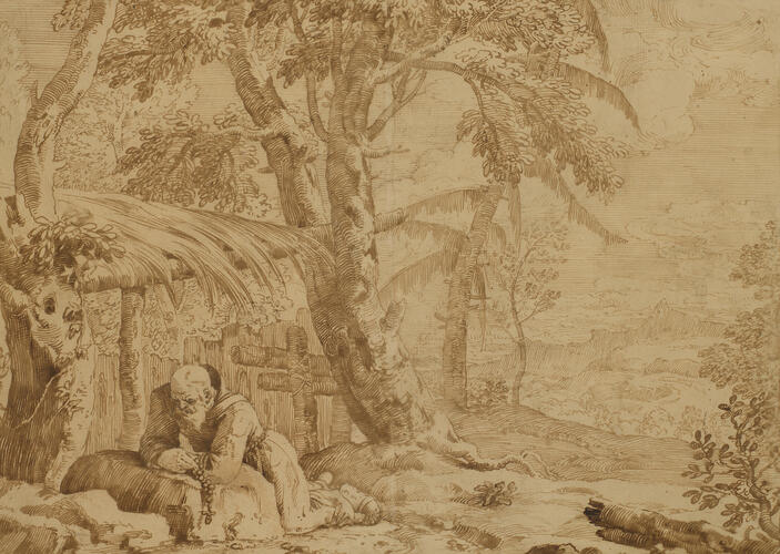 A landscape with a hermit A landscape with a hermit