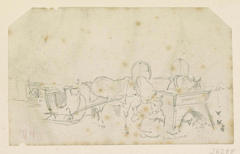 Sleigh horses feeding
