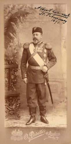 Photograph of Albert Edward, Prince of Wales (1841-1910) in St. Petersburg, 1894