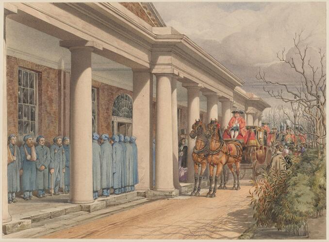 Arrival of the Queen and Prince Albert at Fort Pitt Military Hospital, Chatham, 3 March 1855