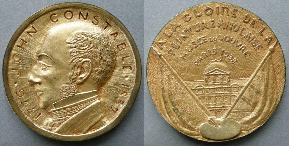 France. Medal commemorating an exhibition of the work of John Constable at the Musée du Louvre, Paris, 1938 France. Medal commemorating an exhibition of the work of John Constable at the Musée du Louvre, Paris, 1938