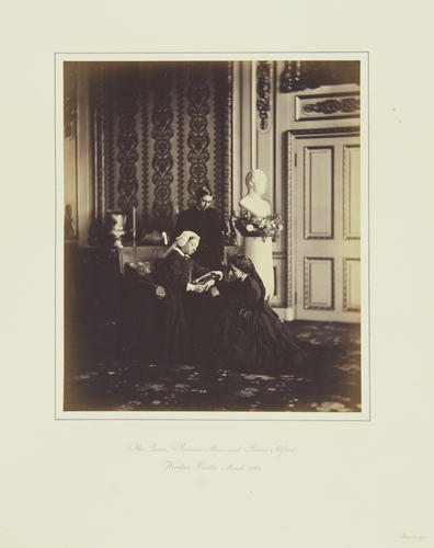 Queen Victoria, Princess Alice and Prince Alfred in mourning