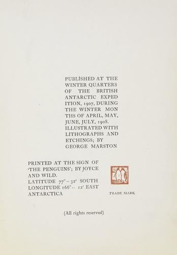 Aurora Australis, 1908-09 / published at the Winter Quarters of the British Antartic Expedition, 1907 Aurora Australis, 1908-09 / published at the Winter Quarters of the British Antartic Expedition, 1907