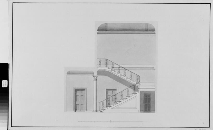 Frogmore House: design for the staircase hall (side elevation)