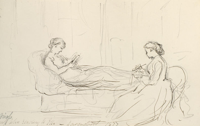 Princess Alice reading to Ella Taylor at Darmstadt, 1877