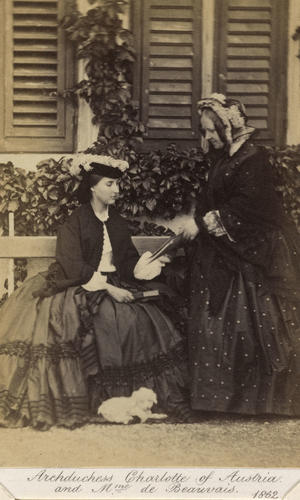 Empress Carlota, Dowager Empress of Mexico (1840-1927), when Archduchess Charlotte of Austria and Madame de Beauvais
