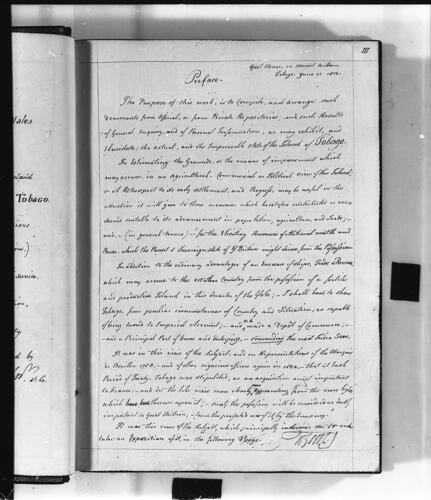 An Historical, statistical and descriptive account of the island of Tobago : introductory to an essay on the commercial and political importance of the possession to Great Britain / by Sir William Young . .