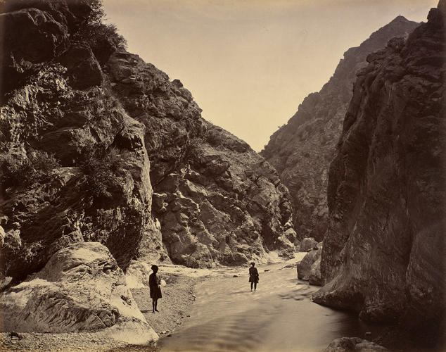 Gorge through the Khyber Pass, looking towards the Fort of Ali Masjid Gorge through the Khyber Pass, looking towards the Fort of Ali Masjid