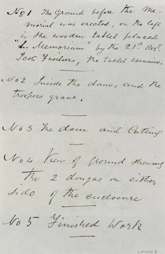 Master: Album: The Anglo-Zulu War of 1879
Item: Handwritten notes within a photograph album of the Anglo-Zulu War of 1879 Master: Album: The Anglo-Zulu War of 1879
Item: Handwritten notes within a photograph album of the Anglo-Zulu War of 1879